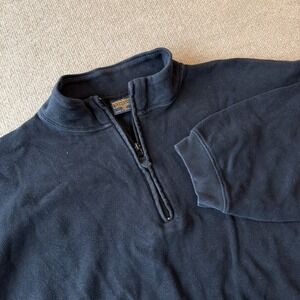 Woolrich Mens‎ XXL Pullover Sweater Black Quarter Zip Heavyweight Pullover